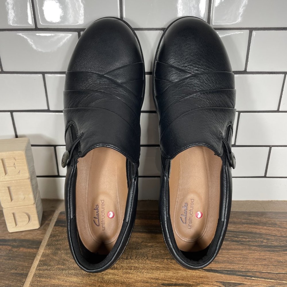 Clarks Un Adorn Loop Women's Size 9 Shoes Black L… - image 6